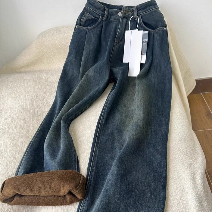 해피유통 여성 레트로 루즈핏 청바지 봄가을 캐주얼 디자인