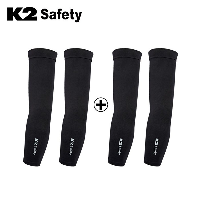 K2 UV차단 냉감 쿨토시 2P2P 2개 세트, 블랙2개