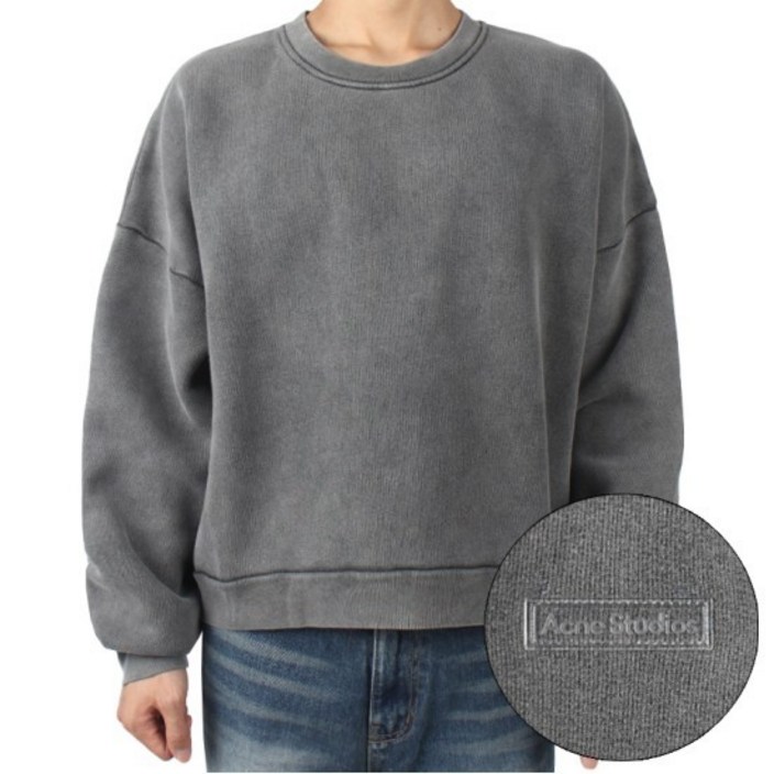 24FW 남성 로고 패치 맨투맨 페이딩블랙 CI0137 BM0 24FW 남성 로고 패치 맨투맨 페이딩블랙 CI0137 BM0