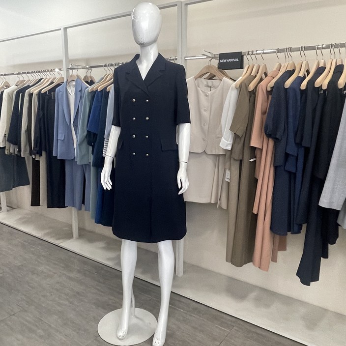 케이엘 KL 여유핏 네이비 더블버튼 여름원피스 op25pe04OO