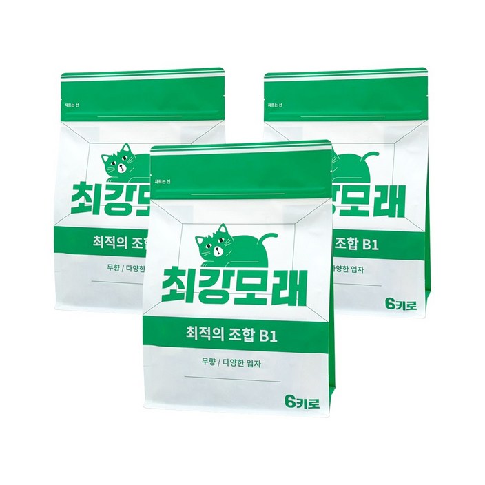 21 최강모래 최적의 조합 B1 6kgx3, 고양이모래 와이오밍 벤토나이트모래, 3개, 6L 21 최강모래 최적의 조합 B1 6kgx3, 고양이모래 와이오밍 벤토나이트모래, 3개, 6L