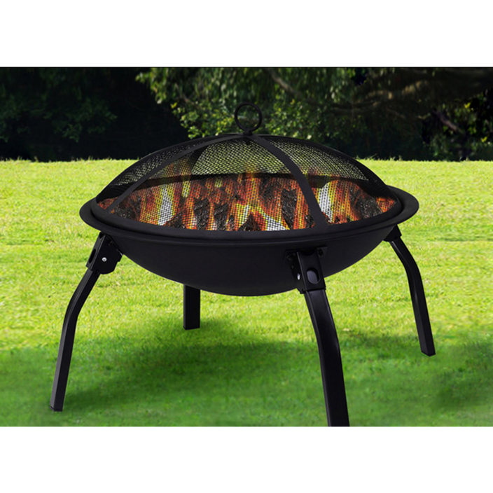 뚜껑열리는 접이식 모닥불 화로 캠핑 화로대 야외 바베큐 그릴, 1개