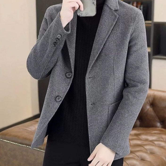 남성용 크로스보더 전용 모직 코트 가을 겨울 신상 정장 짧은 모직 외투 비즈니스 캐주얼 트렌디 자켓 신사복