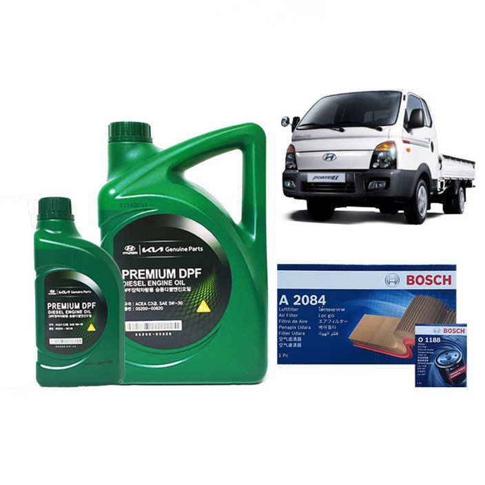 포터2 디젤 순정 엔진오일에어크리너오일필터 세트