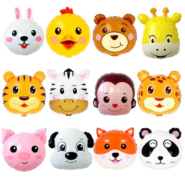 스마일파티 미니 동물 얼굴 풍선