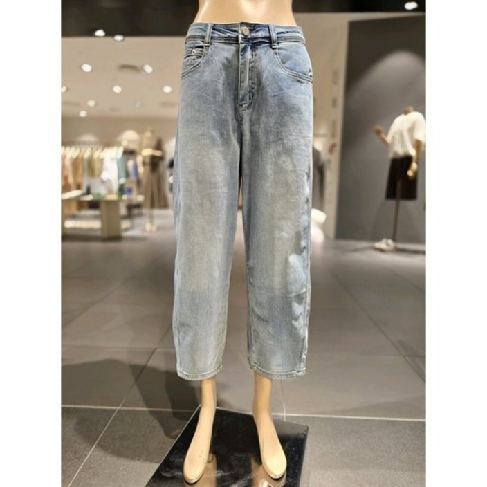 보니스팍스 (B1G25DSL640) 허리밴드형 통 배기 데님 팬츠 337823