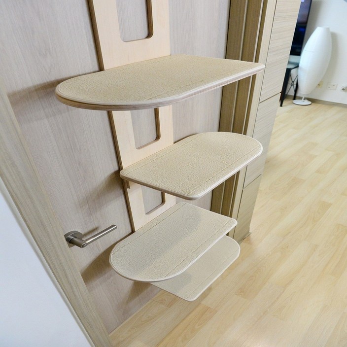 우드팟 고양이 프리미엄 문걸이 캣타워세트(아이보리), 1개, 자작