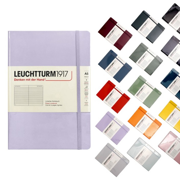 로이텀 하드커버 미디움 A5 유선 노트, 포레스트 그린