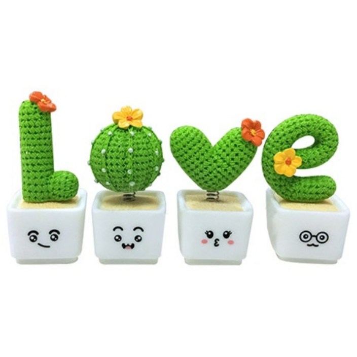 뉴라인 인테리어 소품 모형 미니 선인장 LOVE 다육이