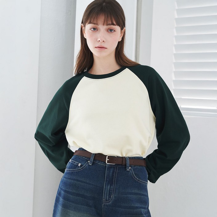 ELLE PARIS 컬러블럭 라글란 스웻셔츠 ELLE PARIS 컬러블럭 라글란 스웻셔츠