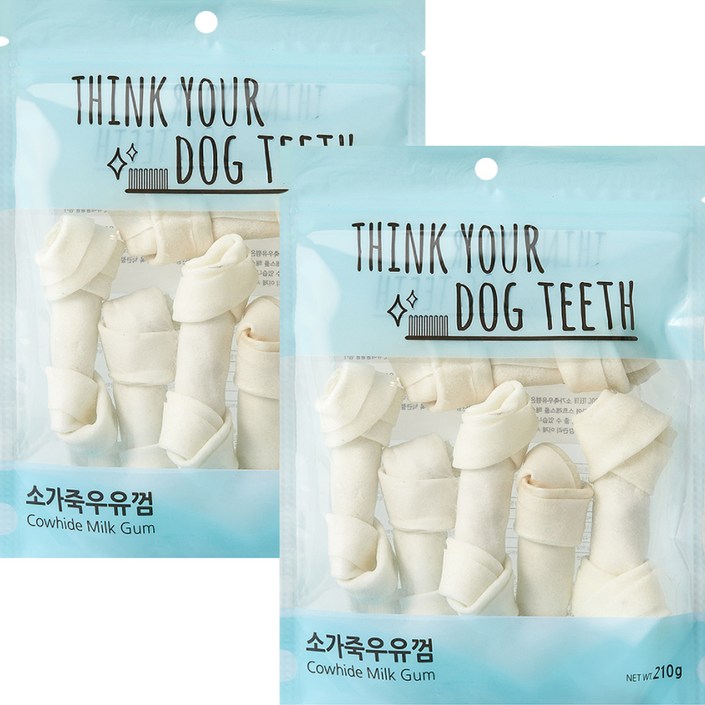 강아지 Think your dog teeth 소가죽우유껌 중형 210g 6p 20240123