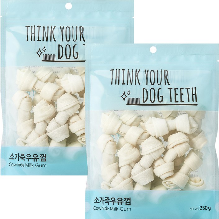 강아지 Think your dog teeth 소가죽우유껌 소형 250g 18p 20240123