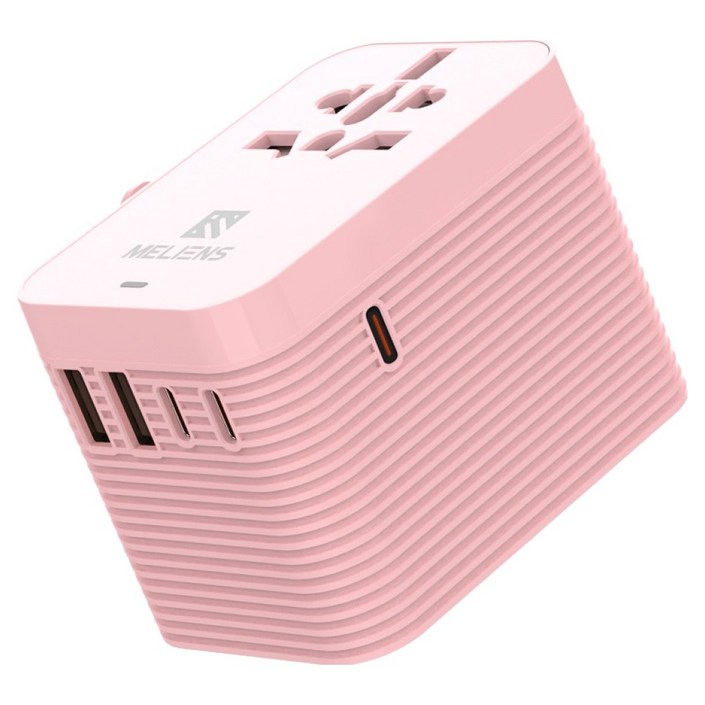 멜리언스 해외여행용 초고속충전 멀티어댑터 핑크 PD35W_M2, 1개