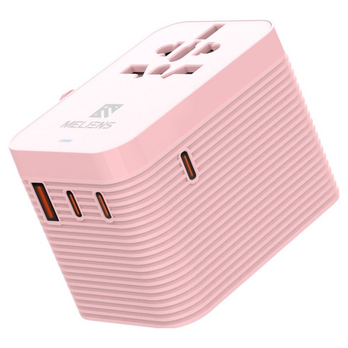 멜리언스 해외 여행용 초고속충전 PQ65WM2 멀티어댑터 핑크 MLSS02, 1개