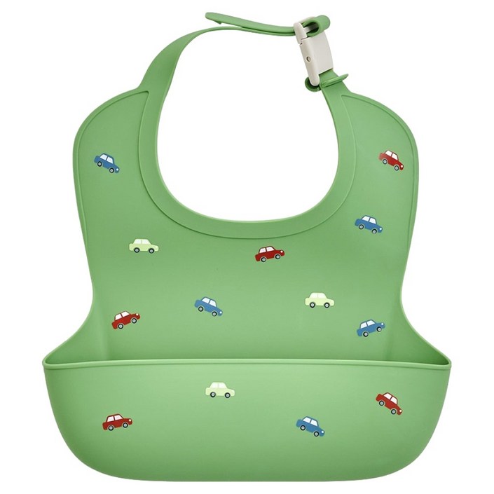 퍼기 유아용 방수 버클형 실리콘 이유식 턱받이