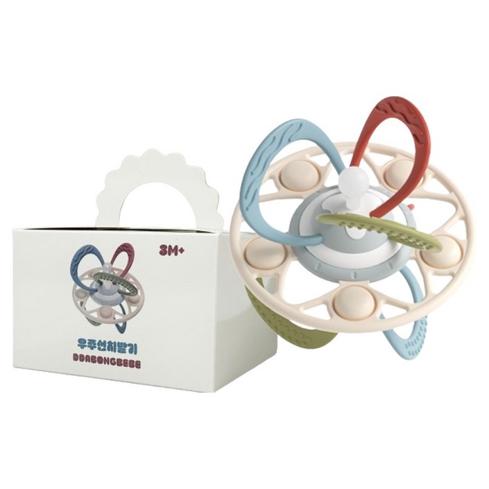 따봉베베 유아용 오볼 열탕소독 우주선 치발기, 단품, 혼합색상, 1개