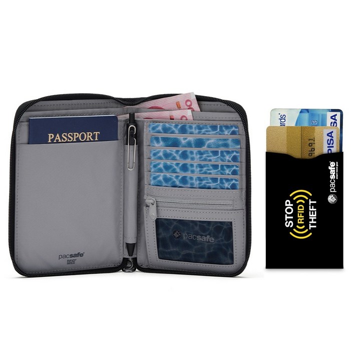 팩세이프 RFID 세이프 컴팩트 장지갑 + RFID차단 카드슬리브 2p 세트