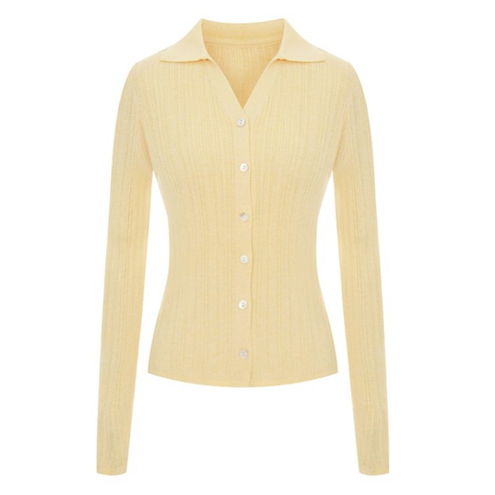 티뷰 여성용 카라오픈브이넥슬림 울 가디건 V6A-CCA010