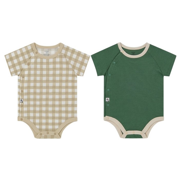 코니 신생아용 코튼메쉬 바디수트 2종 세트