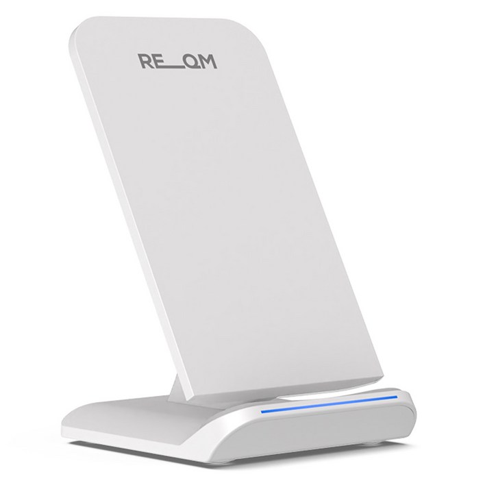 리큐엠 15W 초고속 무선충전기 스탠드타입 QWCQ1500, 화이트, 1개