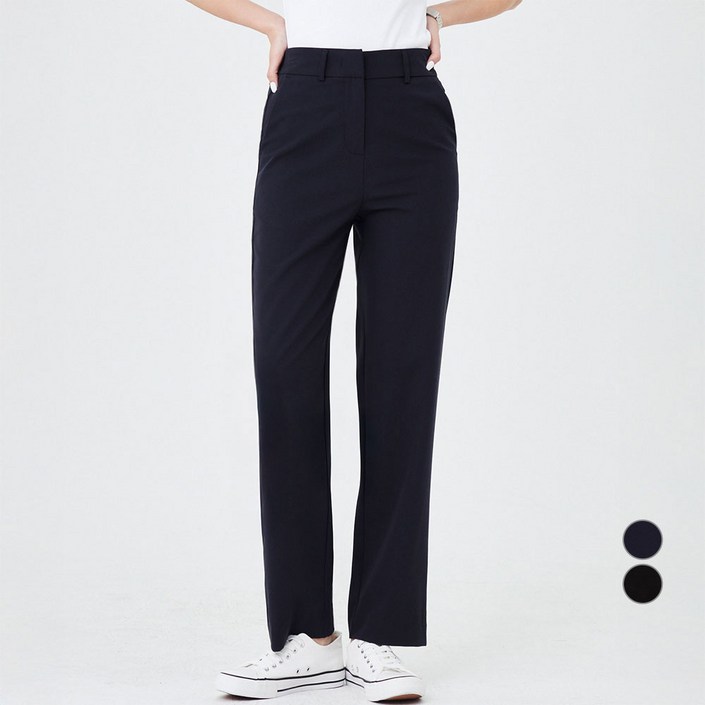 아피나르 여성용 슬림 스트레이트핏 풀스판 베이직 슬랙스