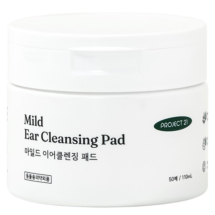 프로젝트21 마일드 이어클렌징 반려동물 귀청소 패드, 110ml, 1개 프로젝트21 마일드 이어클렌징 반려동물 귀청소 패드, 110ml, 1개
