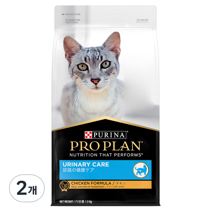 퓨리나 어덜트 프로플랜 유리너리 케어 고양이 기능성 사료, 닭, 1.5kg, 2개 퓨리나 어덜트 프로플랜 유리너리 케어 고양이 기능성 사료, 닭, 1.5kg, 2개