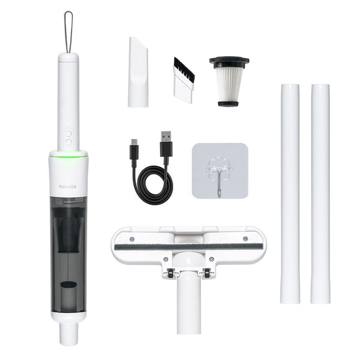 홈리아 BLDC 핸디 스틱 무선 진공 청소기 룸스틱 프로 HA14BL  2 in 1 솔 틈새 브러시  무타공 거치 후크 세트