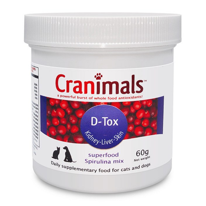 크래니멀스 반려동물 디톡스 슈퍼푸드 영양제 60g, 1개, 크랜베리 + 스피루리나