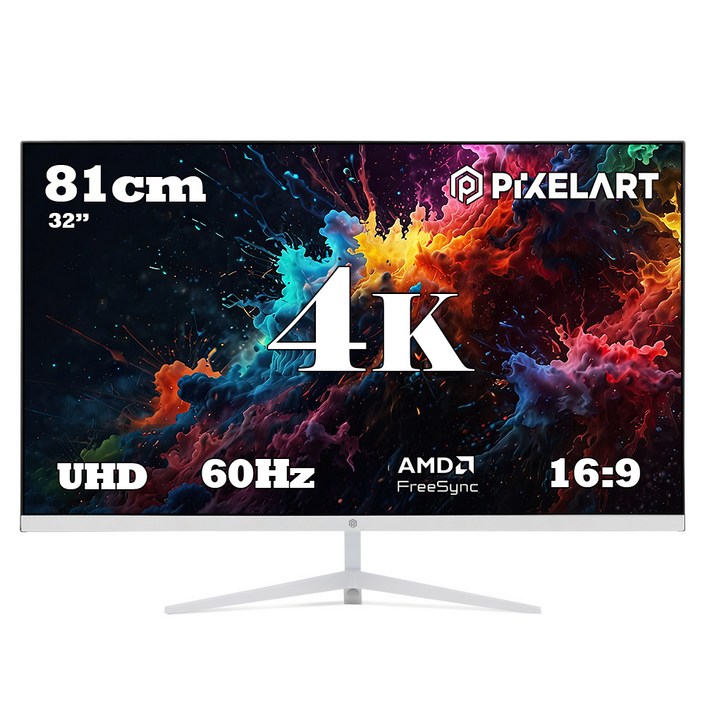 픽셀아트 4K UHD 게이밍 모니터 화이트, 81cm, PAU3211W(무결점)
