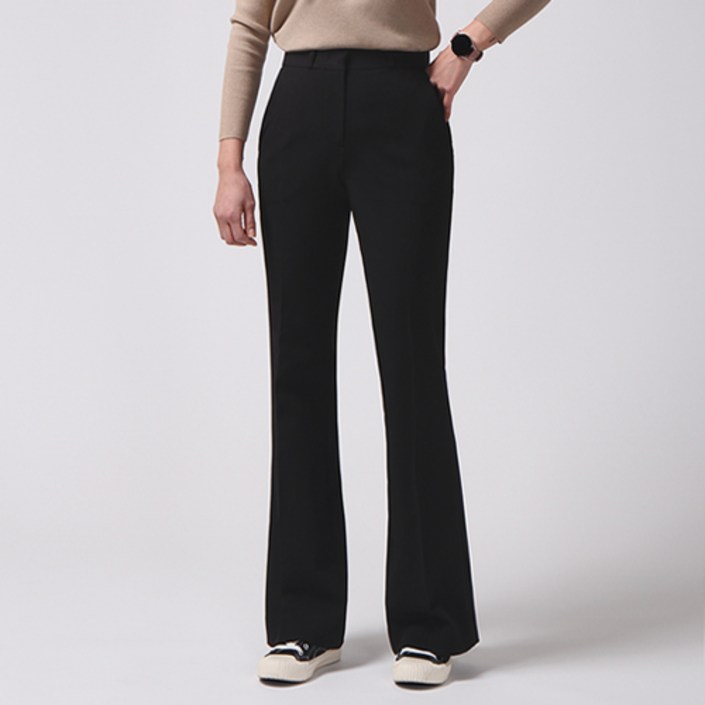 레몬소울 여성용 밴딩 스판 링클프리 부츠컷 롱 슬랙스 6792