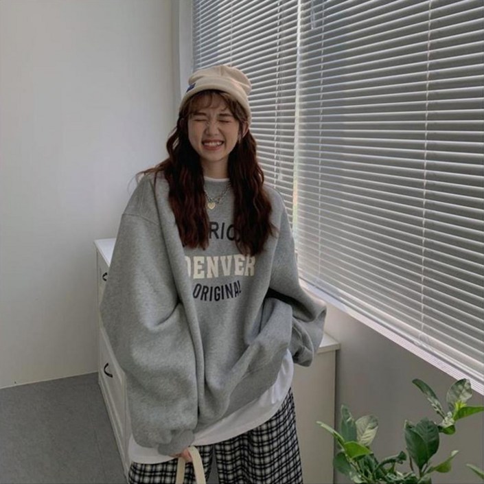 선빛 기모 안감 레터링 루캣 레터링 오버핏 맨투맨