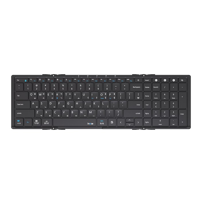 아이노트 XFolding 멀티페어링 풀사이즈 접이식 블루투스 무선 키보드, 블랙, XK903B