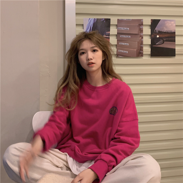 피어니스트 라운드넥 캔디컬러 루즈 맨투맨