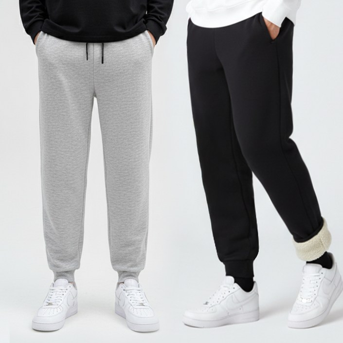 맨인모드 남성용 울트라 양털 스웻 트레이닝 조거 팬츠 2종 세트 JY041