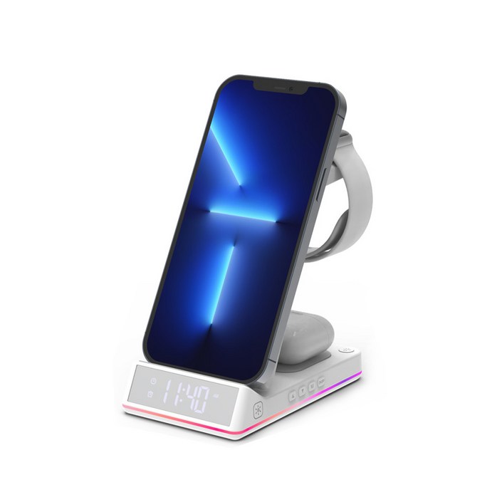 리큐엠 5IN1 15W 아이폰 고속 무선충전기 워치 에어팟, 단일색상, 1개