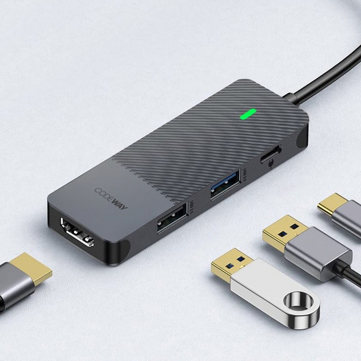 코드웨이 USB C타입 노트북 멀티허브, 4포트, 단일색상, 1개
