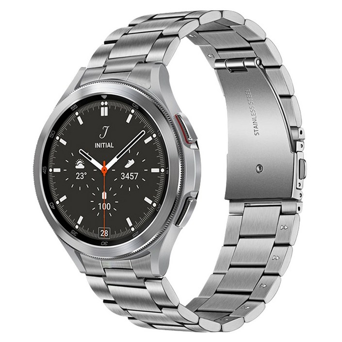 더조은셀러 갤럭시워치4 클래식 호환 날개형 메탈 체인 시계줄 스트랩 46 44 42 40 mm