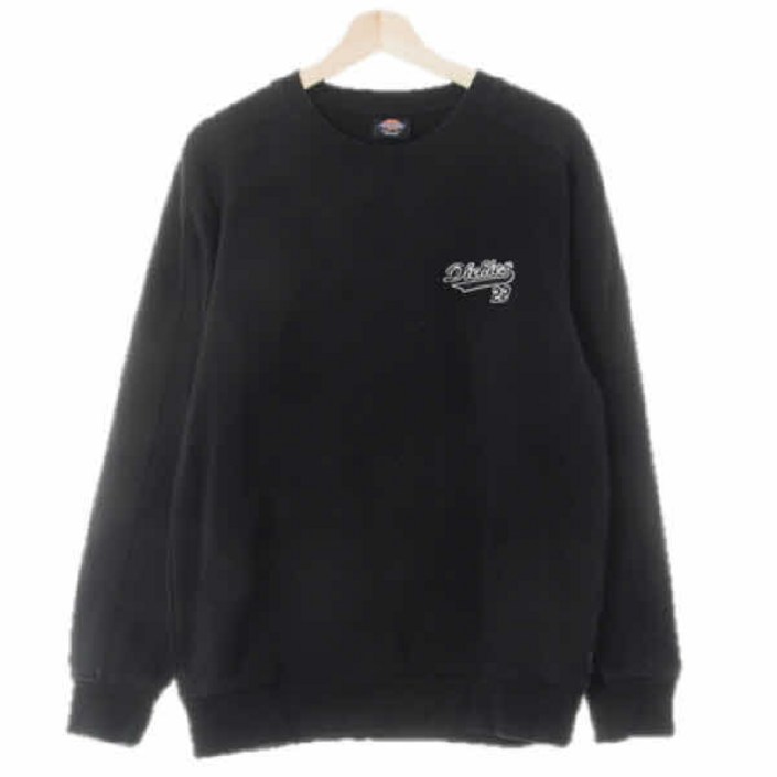 3533 디키즈 블랙 면혼방 소매절개라인맨투맨 [M]