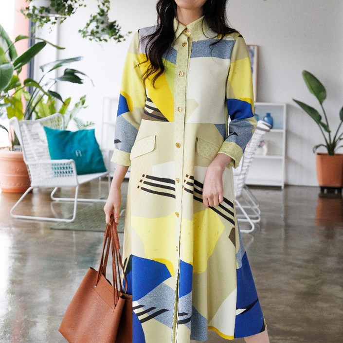 디아스토리 컨템 셔츠 모임룩 봄 원피스 코트 AGSPDX01 옐로우