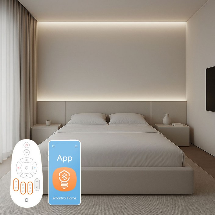 전기공사필요없는 LED조명 거실 간접조명 스마트체인지T5(리모컨O,코드선O)