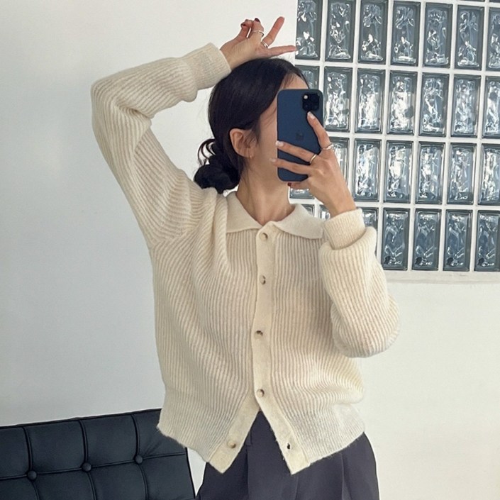 골지 카라 가디건 RZ199