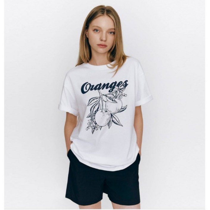 지오다노 여자 여름 쿨 오버핏 반팔 티셔츠 395517 957822