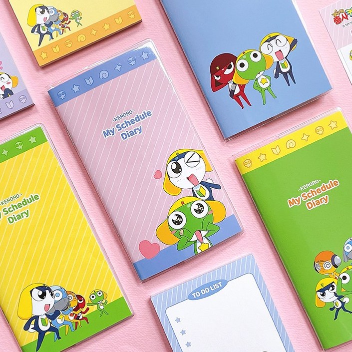 개구리 중사 케로로 마이 스케줄 다이어리 만년다이어리 고전문구 만화 캐릭터 다이어리 스케줄러 캘린더 스티커
