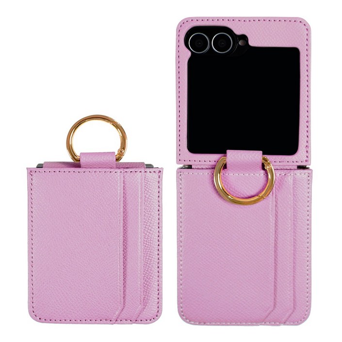 갤럭시 호환 Z플립5 가죽 케이스 힌지보호 카드수납 지갑 케이스