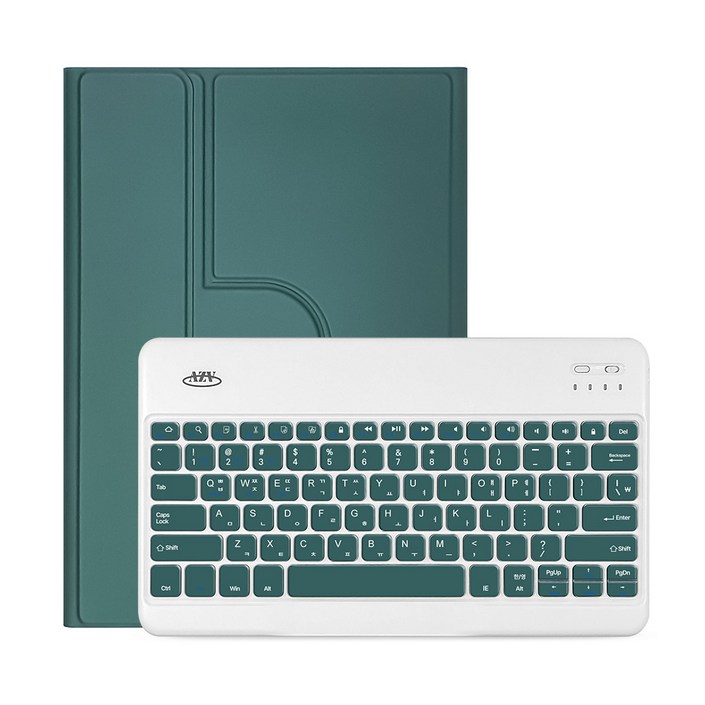 갤럭시탭 S9 FE 플러스 S9 플러스 12.4인치 공용 룬드 회전 블루투스 키보드 북커버 케이스, 룬드회전키보드케이스아보카도