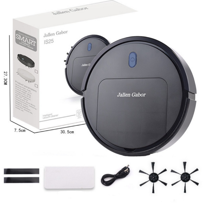 바이유 스마트 무선 3in1 다기능 가정용 로봇 청소기, 블랙