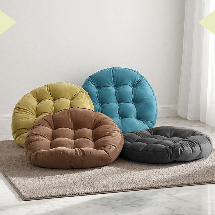 두꺼운 원형방석 대형 부드러운 부들 방석 빅사이즈 큰방석