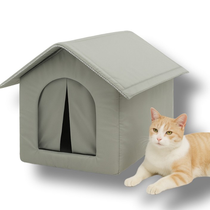 모드온 방수 방풍 야외 길고양이 겨울집 숨숨집, 1개, 그레이