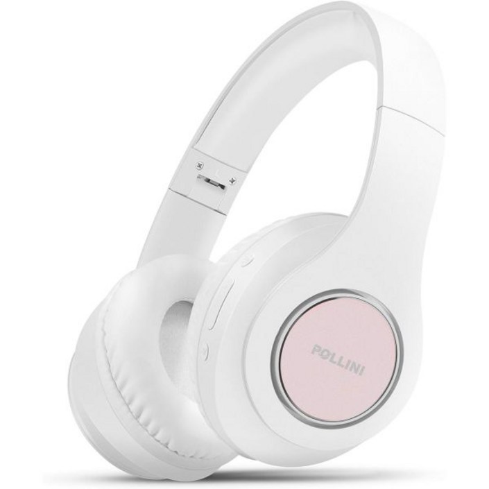 pollini 블루투스 헤드폰 무선 40H 재생 시간 마이크가 는 접이식 귀 위 부드러운 메모리가 딥 베이스 스테레오 헤드셋 폰안드로이드 휴대폰PC블랙